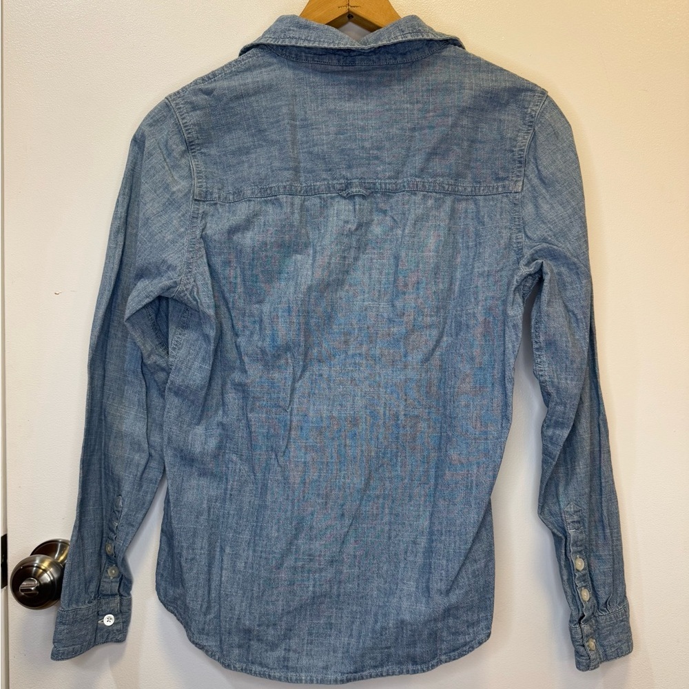 Women’s Dockers Light Blue Denim Button Down Shirt Size Petite Small - Picture 7 of 14